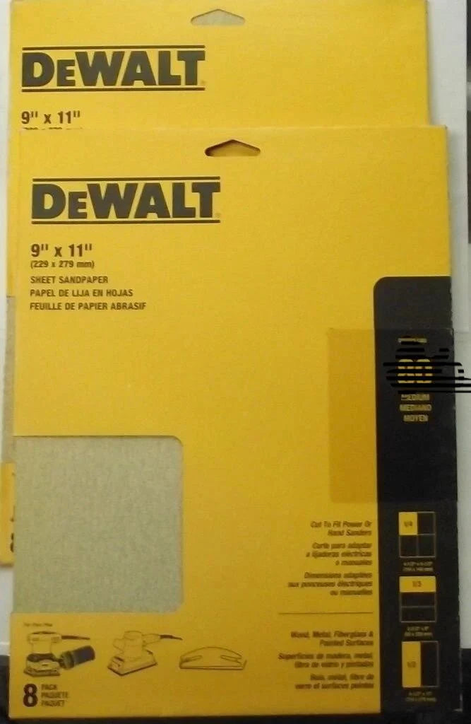 Dewalt 9" x 11" Sandpaper 80 Grit 2 - 8 Packs DWAS911060