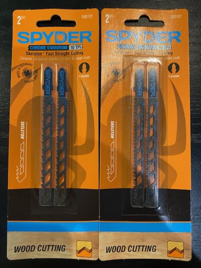 Spyder Skeleton 10-TPI Jig Saw Blades T-Shank (2pk) 4 Blades Germany 300101