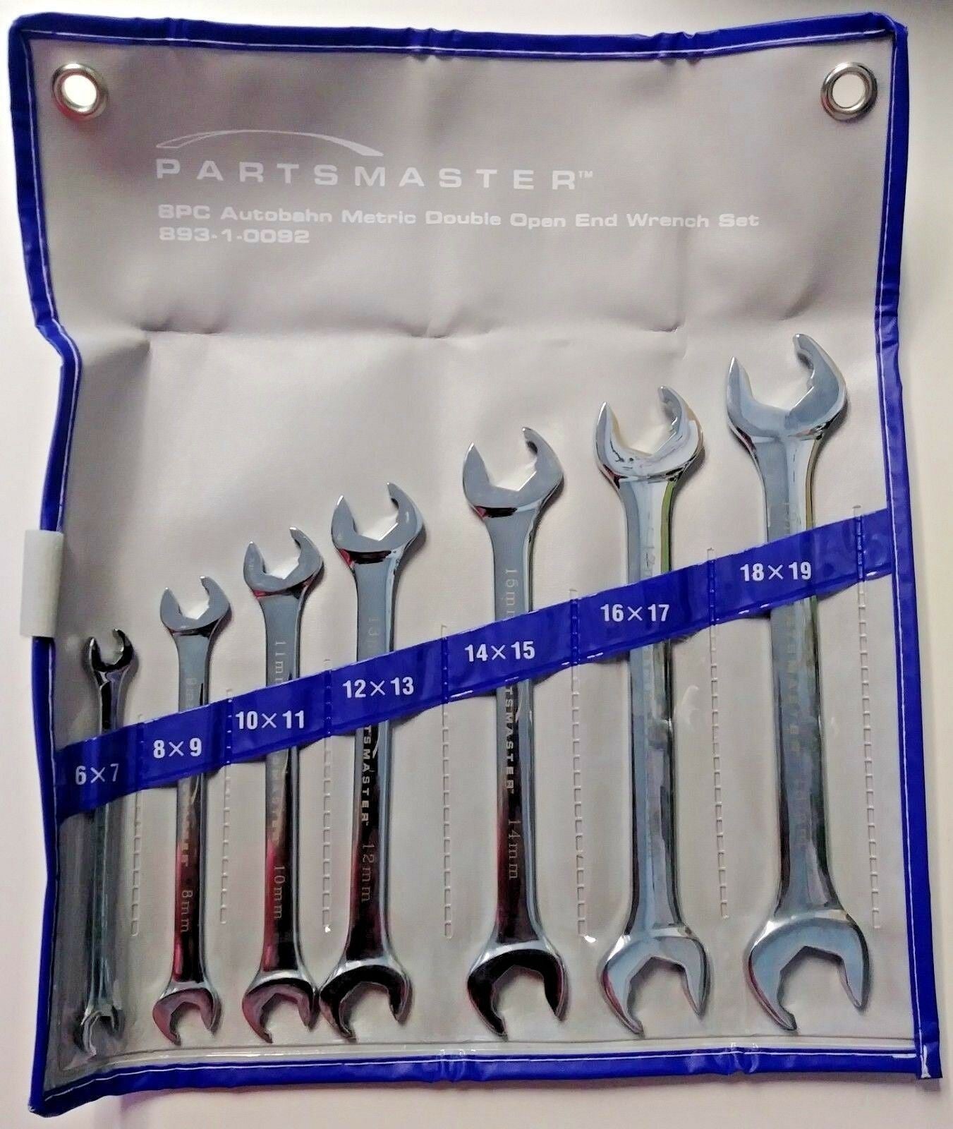 Partsmaster 8-Piece Autobahn Metric Double Open-Ended Wrench Set 893-1-0092