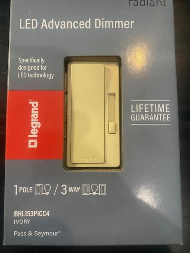 Legrand Radiant 150-Watt Single-Pole/3-Way LED Advanced Dimmer Ivory RHL153PICC4