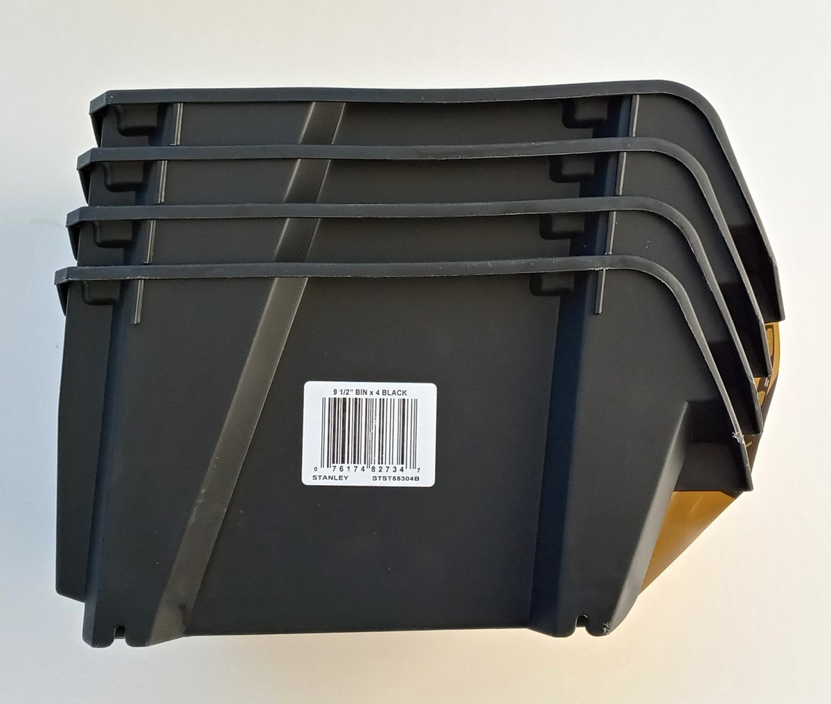Stanley Stackable Poly Storage Bin #3 Black 4-Pack w/Hangers STST55304B