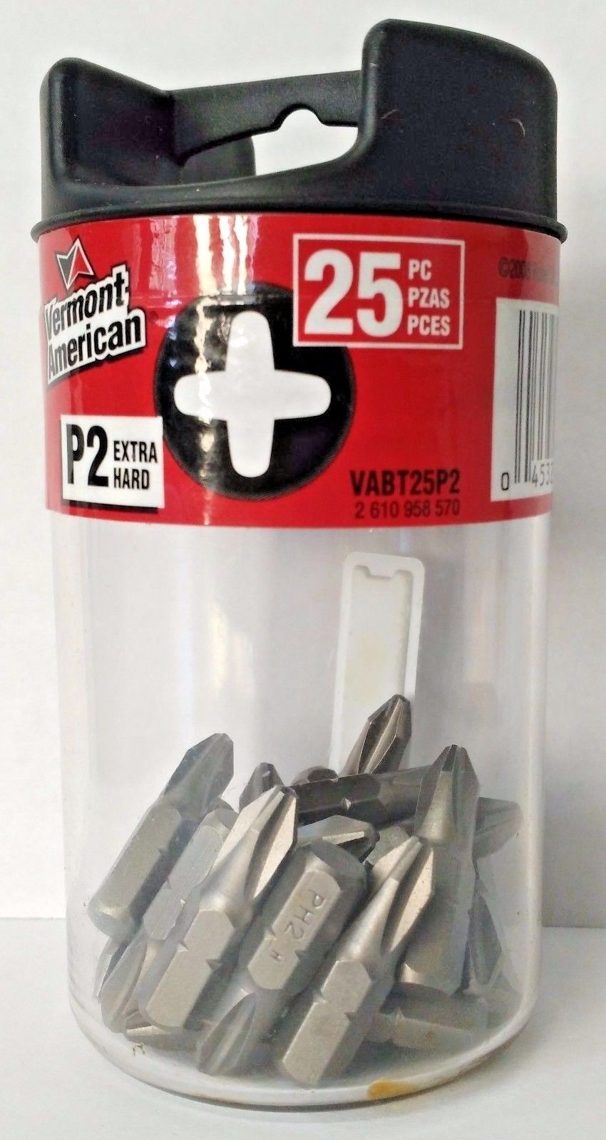 Vermont American P2 Extra Hard Phillips Bits 25pk VABT25P2