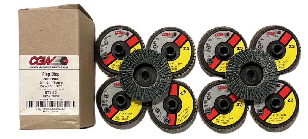 CGW 30032 3" Mini Flap Wheel Discs Premium Zirconia Alumina S-TYPE Turn On 10pk