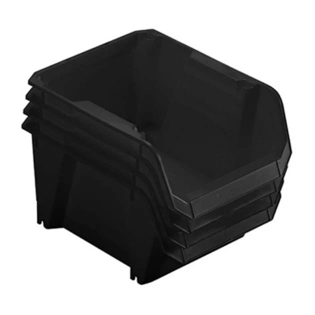 Stanley Stackable Poly Storage Bin #3 Black 4-Pack w/Hangers STST55304B