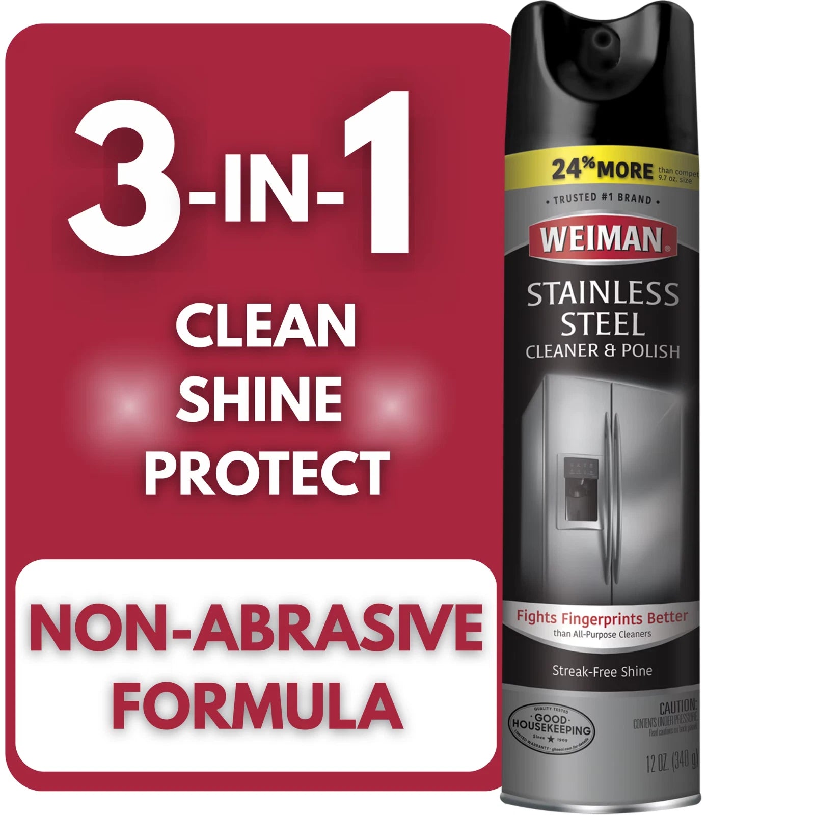 Weiman Stainless Steel Cleaner & Polish Spray for Kitchen and Home Appliances 17oz.