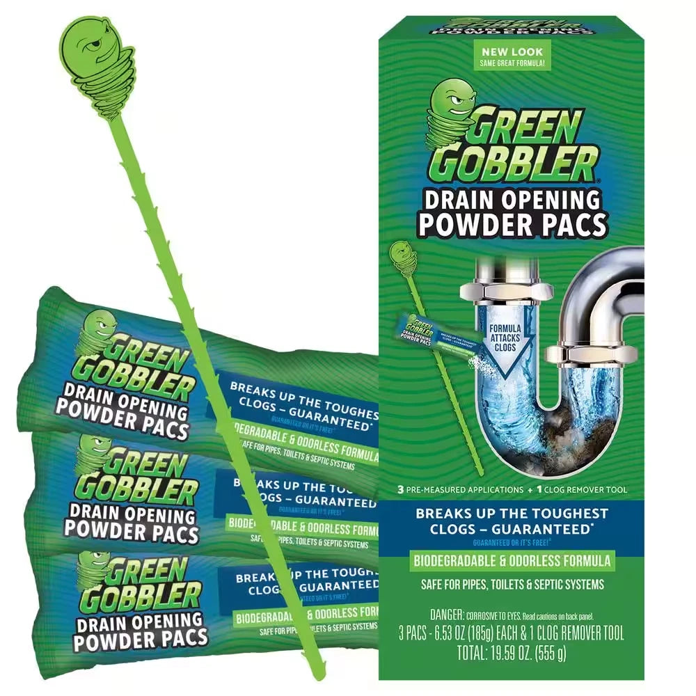 Green Gobbler 8.25 oz. Drain and Toilet Clog Opening Packs (3-Count)