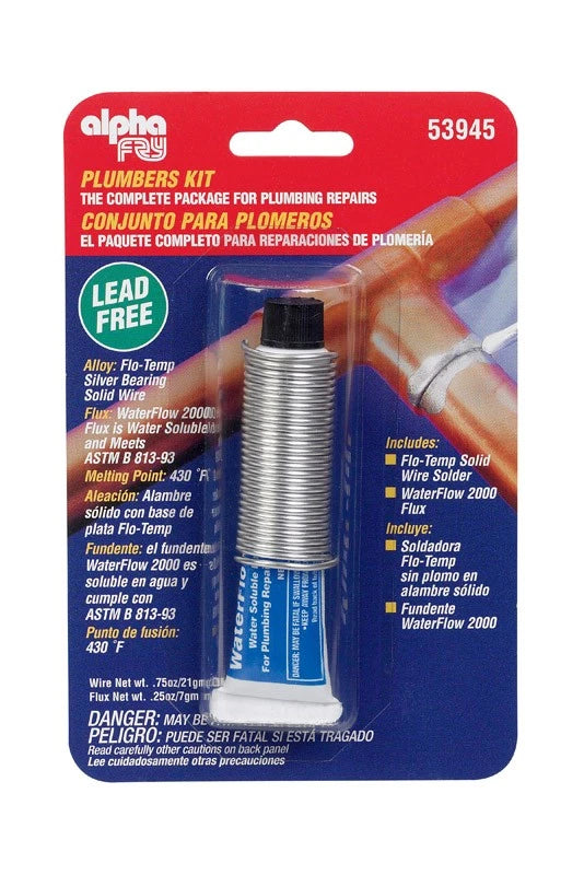 Alpha Fry 0.75 oz Lead-Free Plumbers Kit 0.062 in. D Silver-Bearing Alloy 1 pc 53945