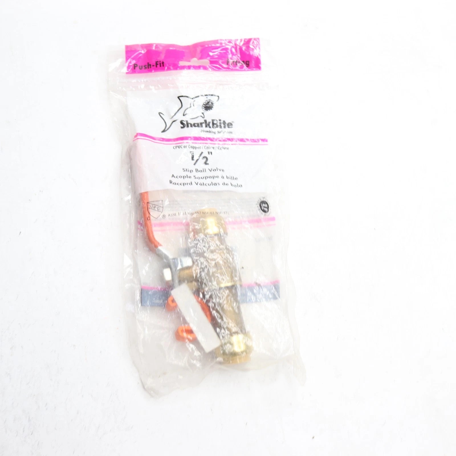 SharkBite 1/2" Slip Ball Valve Push to Connect Brass Plumbing Fitting 24735LF