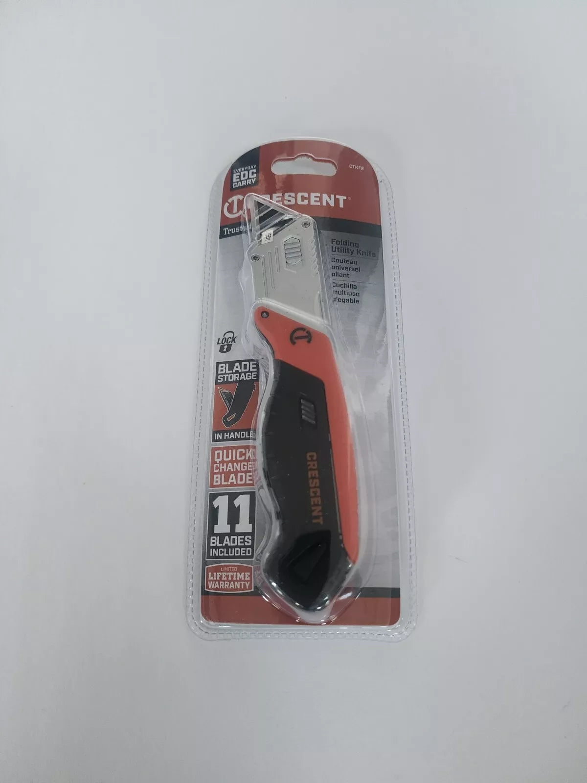 Crescent CTKF2 11 Blades Included Folding Utility Knife
