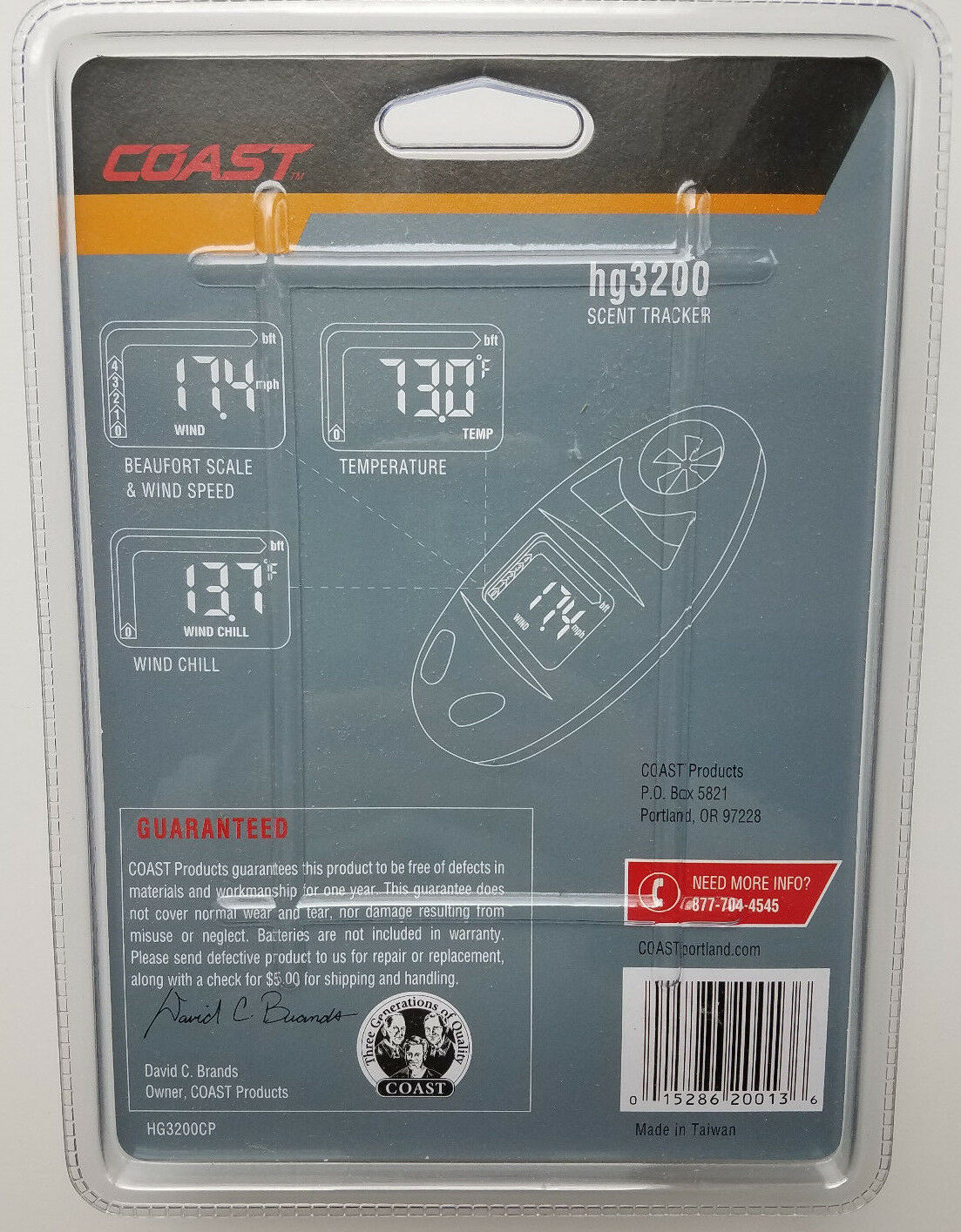 Coast Hunting HG3200 Scent Tracker Wind Speed & Temperature Gauge