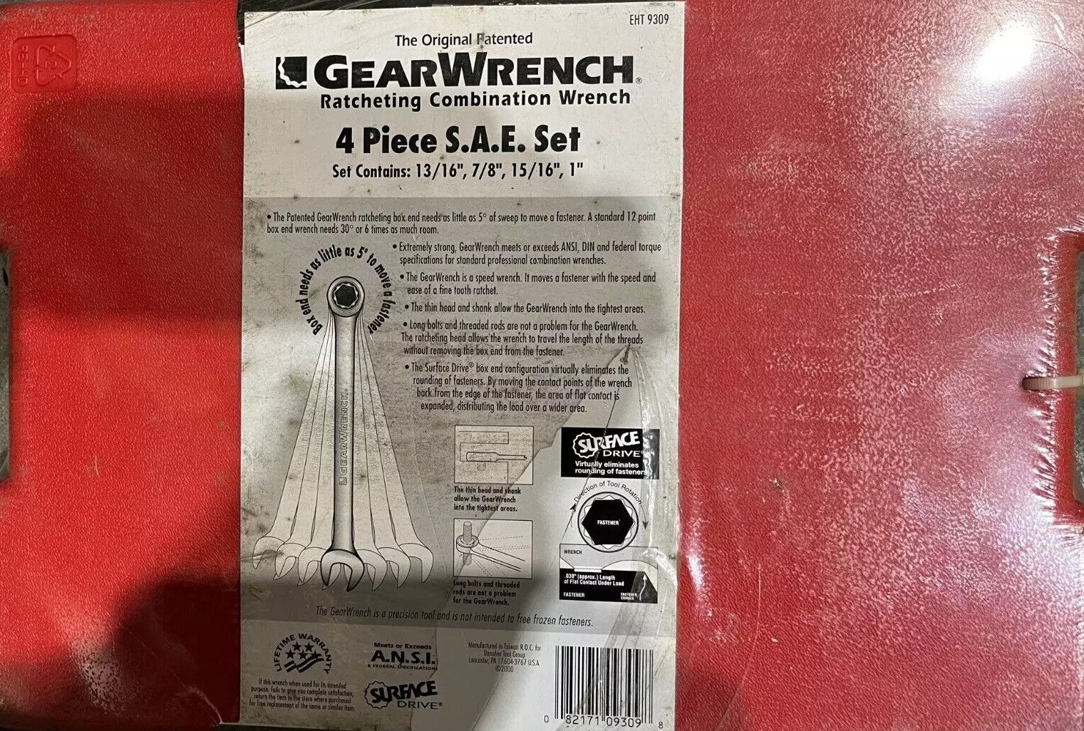 GearWrench 9309 4Pc. SAE Ratcheting Wrench Combination Set 12Pt.