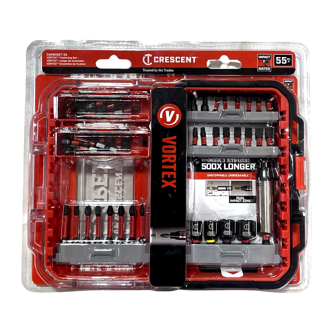 Crescent 55 Piece VORTEX Bit Holding Fastening Set Impact Rated CAVBHSET-55