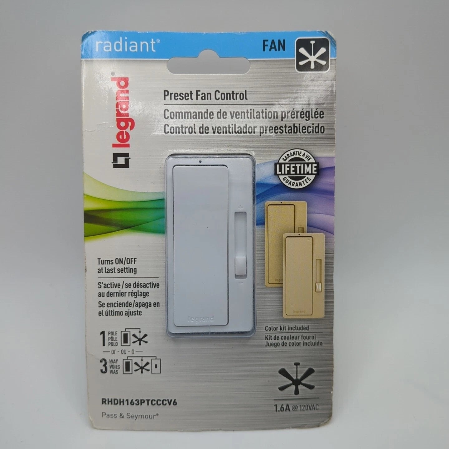 Legrand Preset Fan Control (RHDH163PTCCCV6, Color Kit Included)