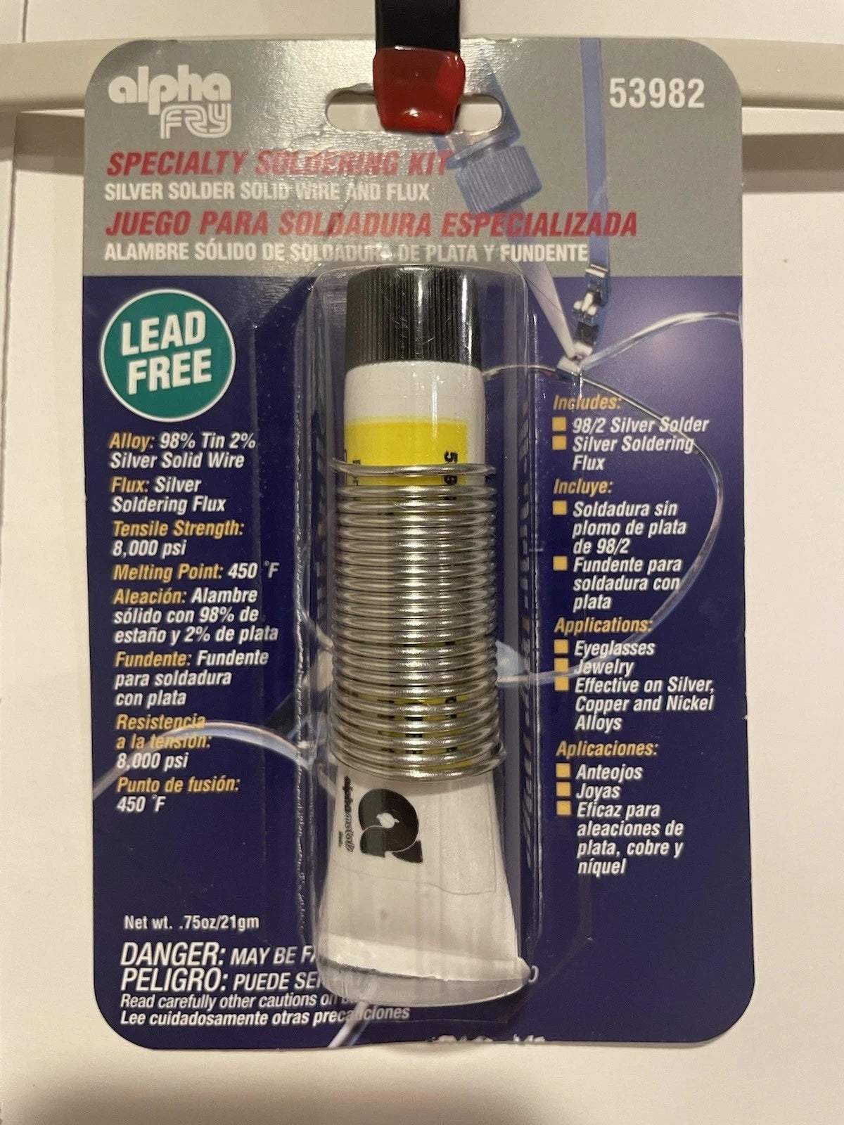 Alpha Fry Specialty Soldering Kit Solid Silver Wire and flux .062in 0.75oz 53982