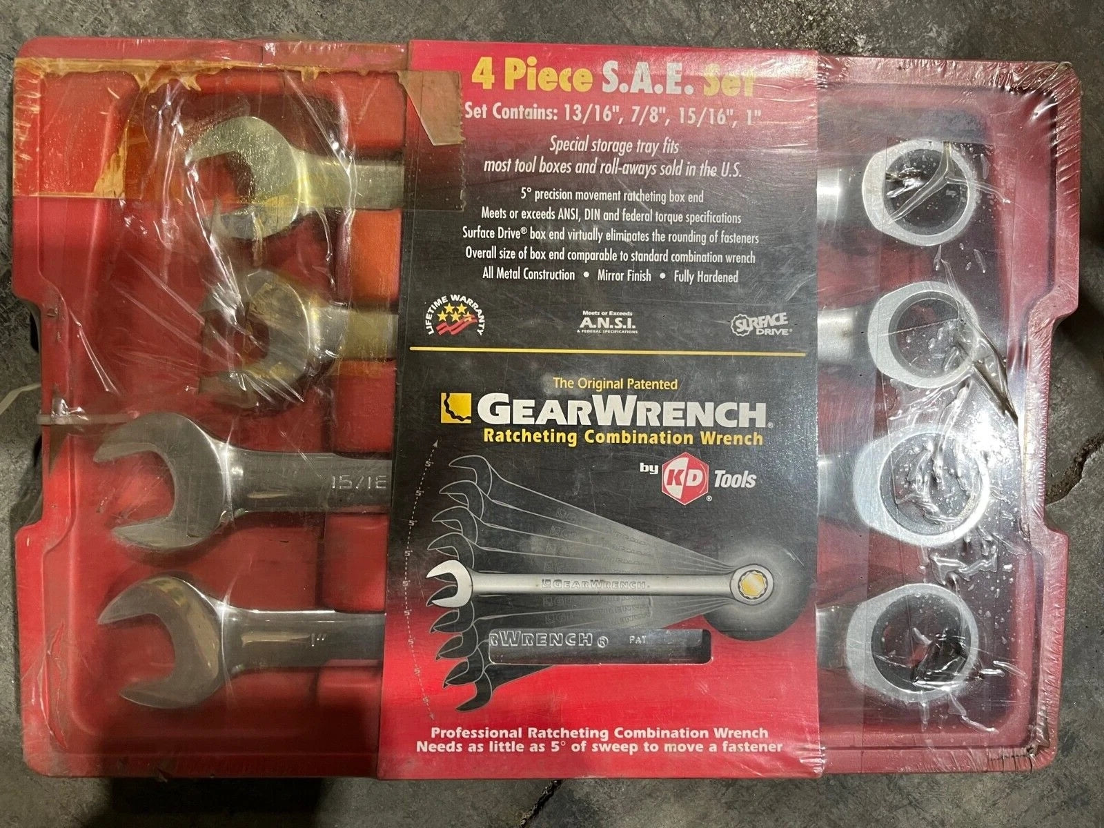 GearWrench 9309 4Pc. SAE Ratcheting Wrench Combination Set 12Pt.