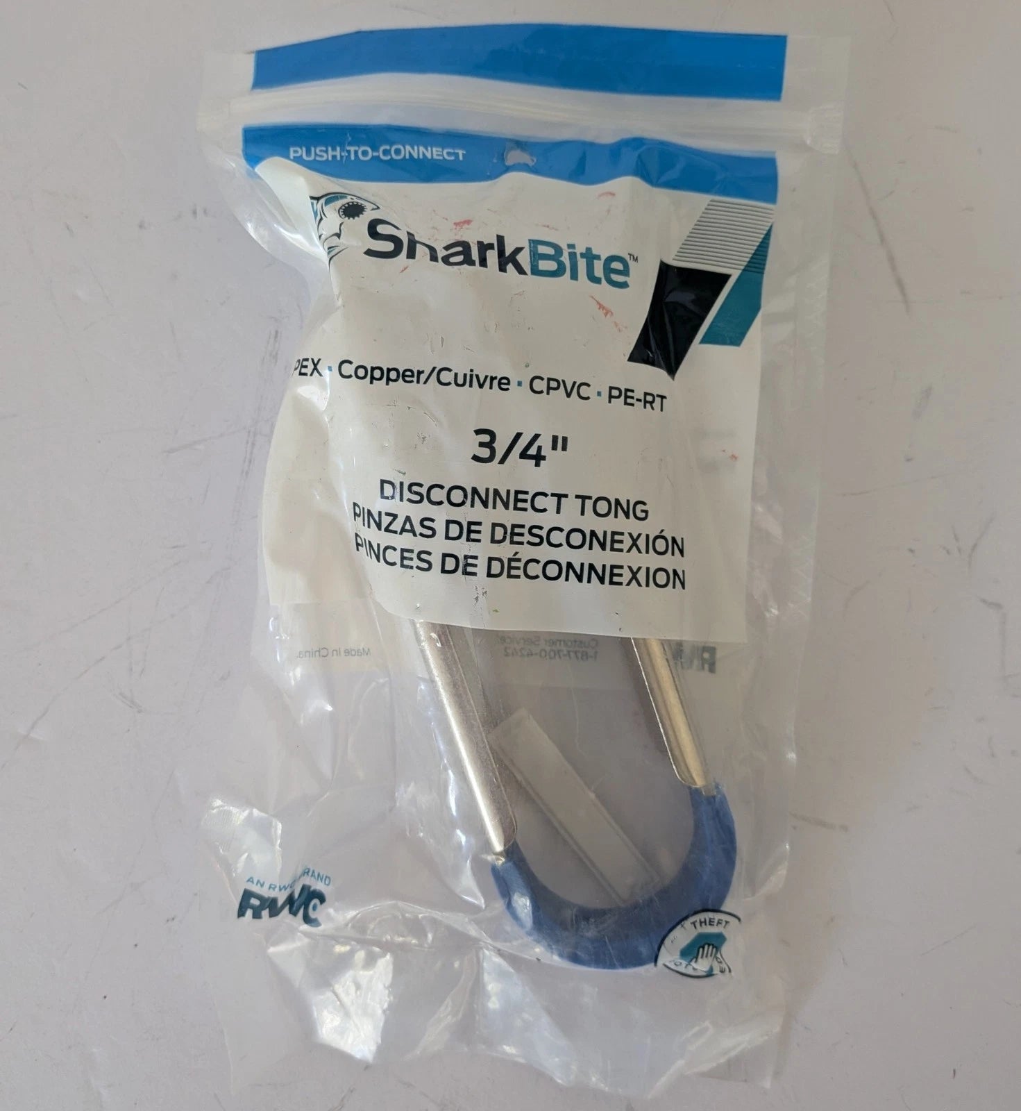 SharkBite 3/4" Push-to-Connect Fitting Stainless Steel Disconnect Tong U713A