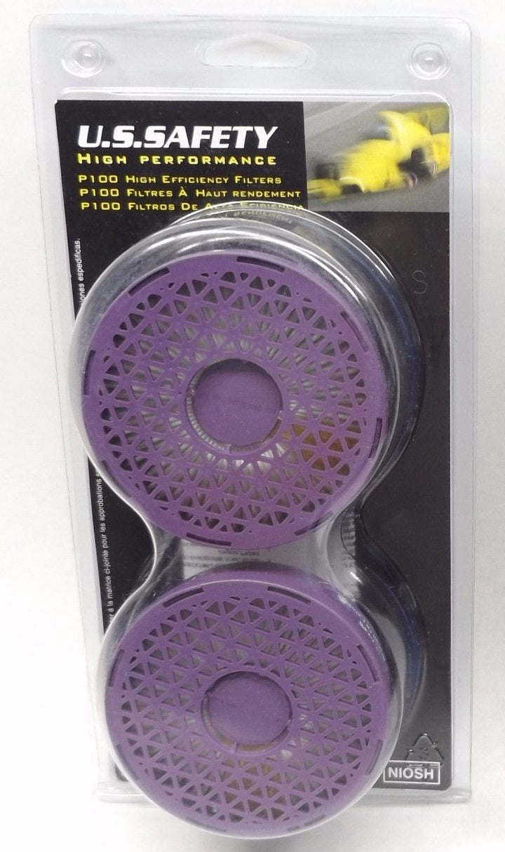 U.S Safety 158TLP0C High Performance P100 High Efficiency Filters 2 Pack