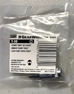 GearWrench 80889 1/4" Drive T-30 Stubby Bit Socket