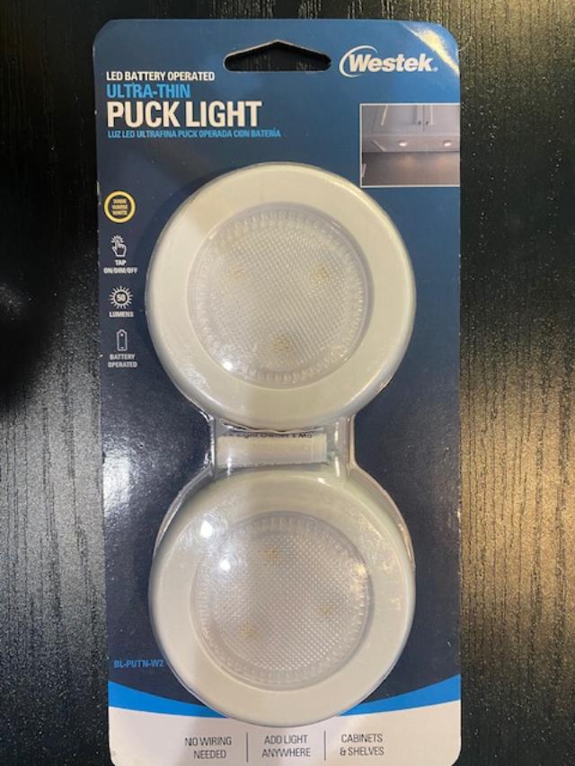 Westek Ultra Thin Wireless LED Puck Light Battery Operated BL-PUTN- W2