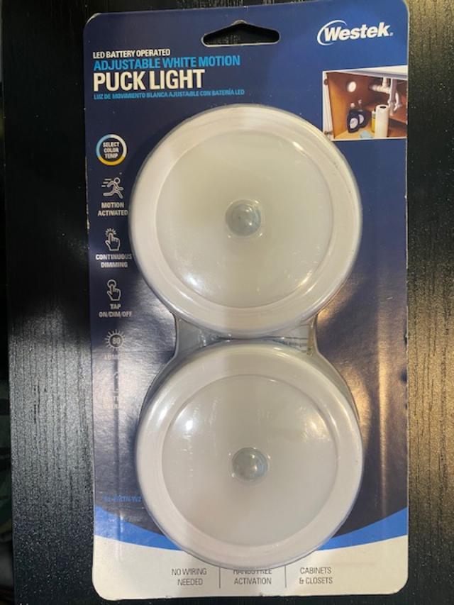 Westek Motion Activated Adjustable LED White Puck Light (2-Pack) BL-PMTN-W2