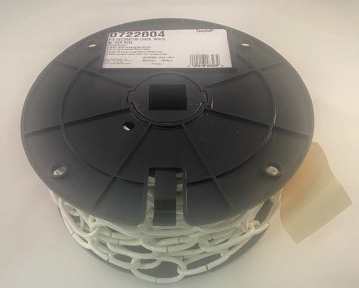 Campbell 0722004 Decorator Chain on Reel White Polycoated, #10 Trade 40'