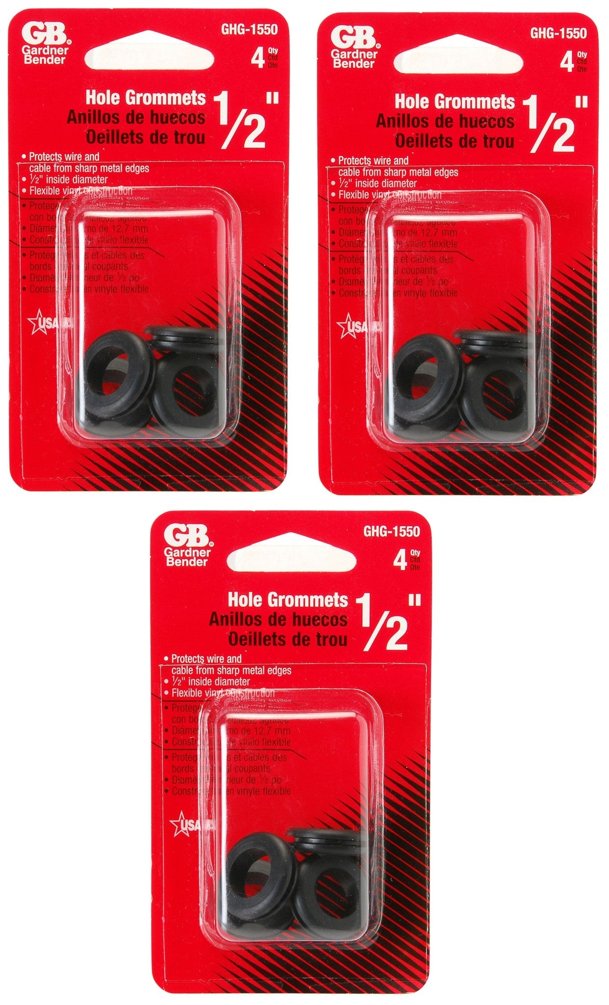 Gardner Bender GHG-1550 1/2" Hole Grommets (3 Packs of 4) USA