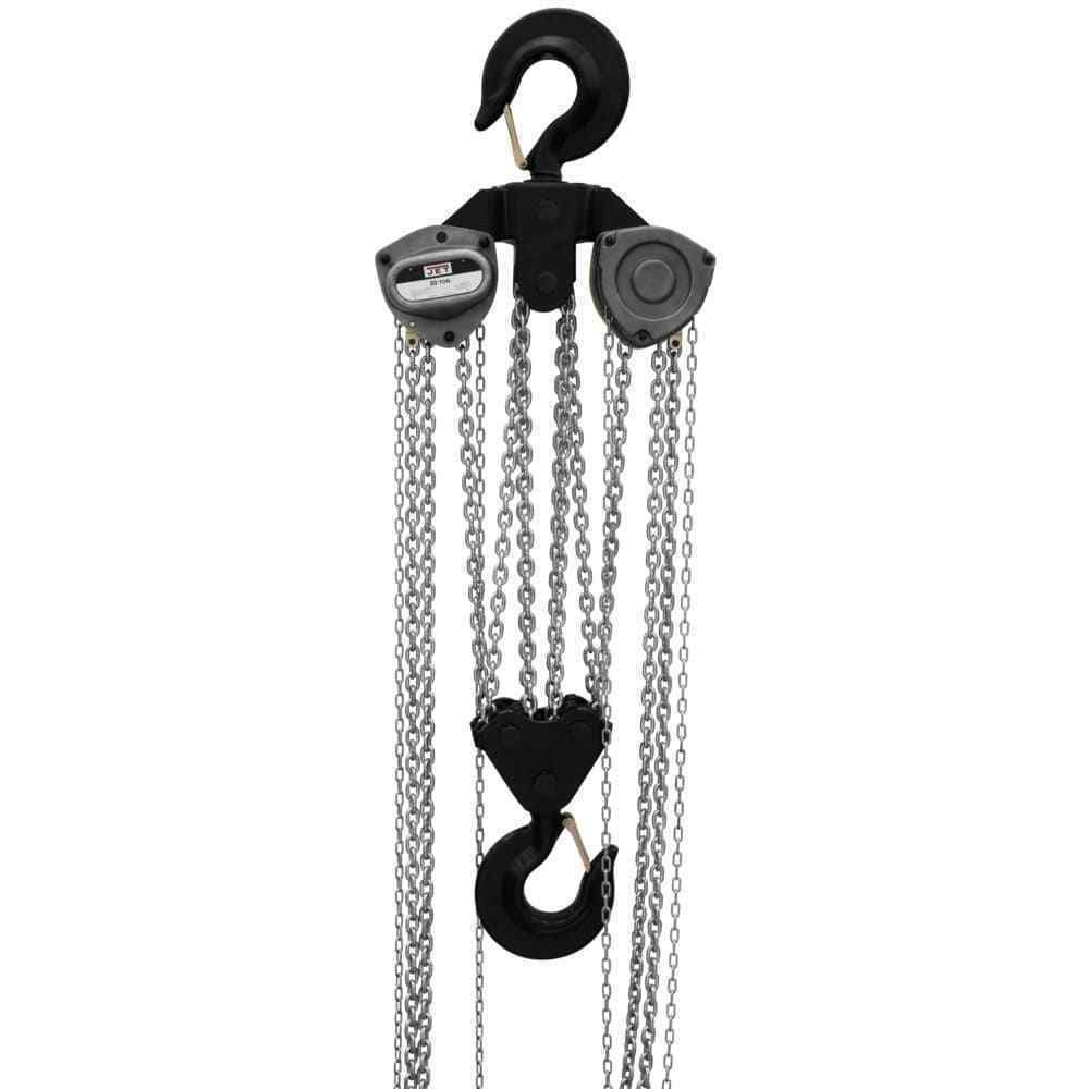 JET 102000 20 TON 20' LIFT HAND CHAIN HOISTS OVERLOAD PROTECTION L-100-2000WO-20