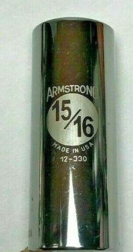 ARMSTRONG 12-330 1/2" Drive 15/16" 12 Point Deep Socket USA