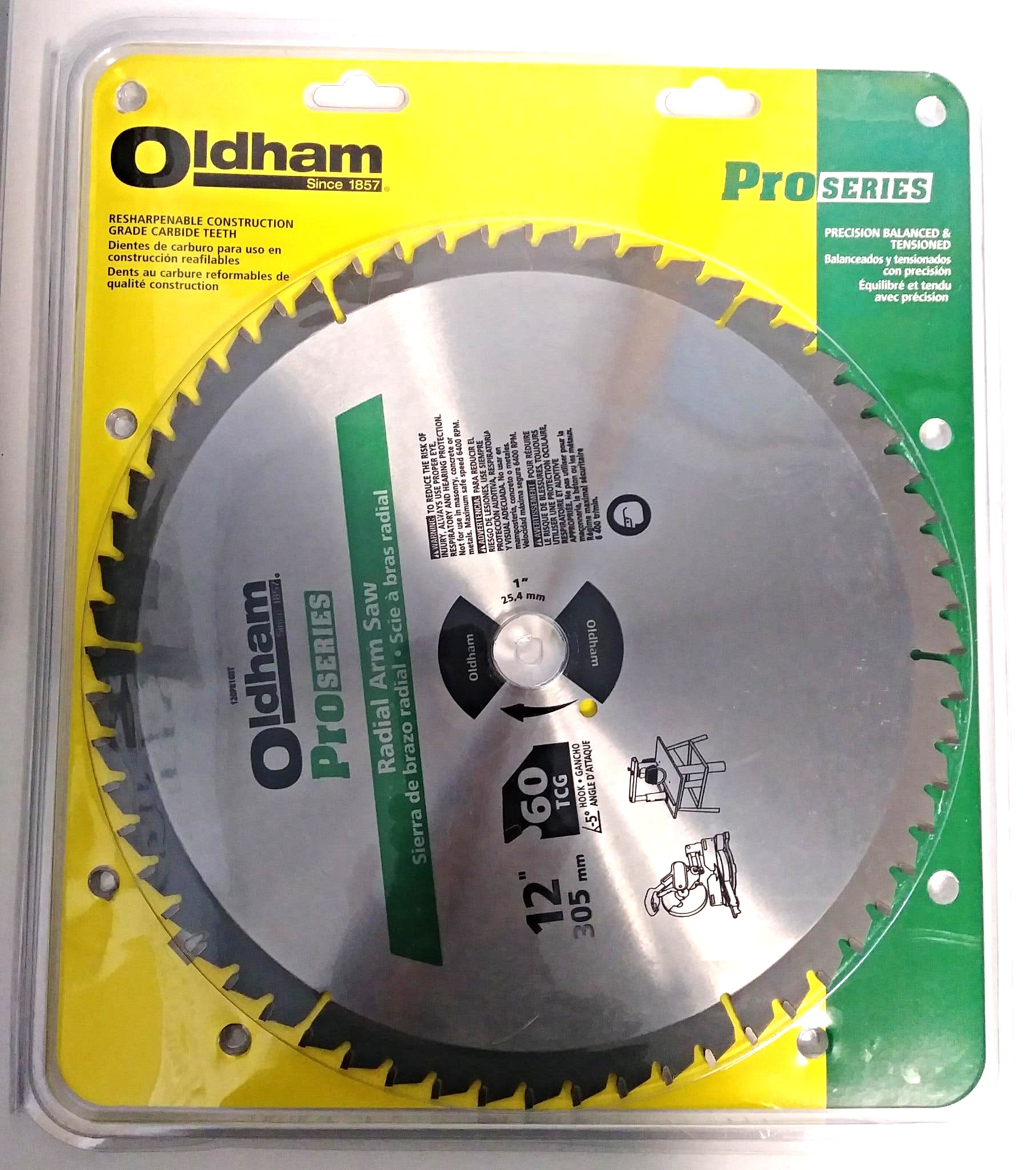 Oldham 120P8160T 12" x 60 TCG Carbide Saw Blade For Mitre Saw USA