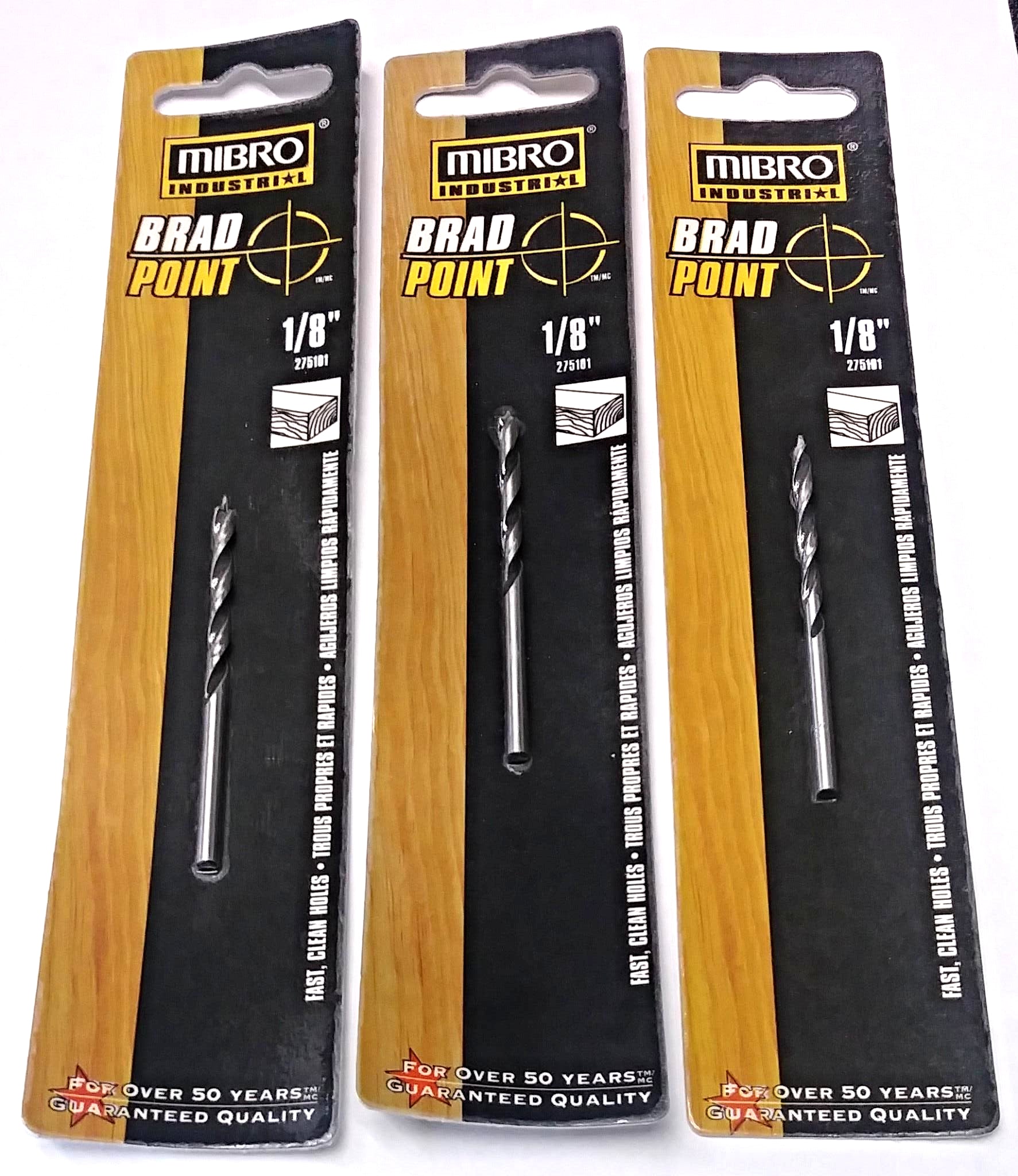 Mibro 275101 1/8" Brad Point Drill Bit (3 Packs)