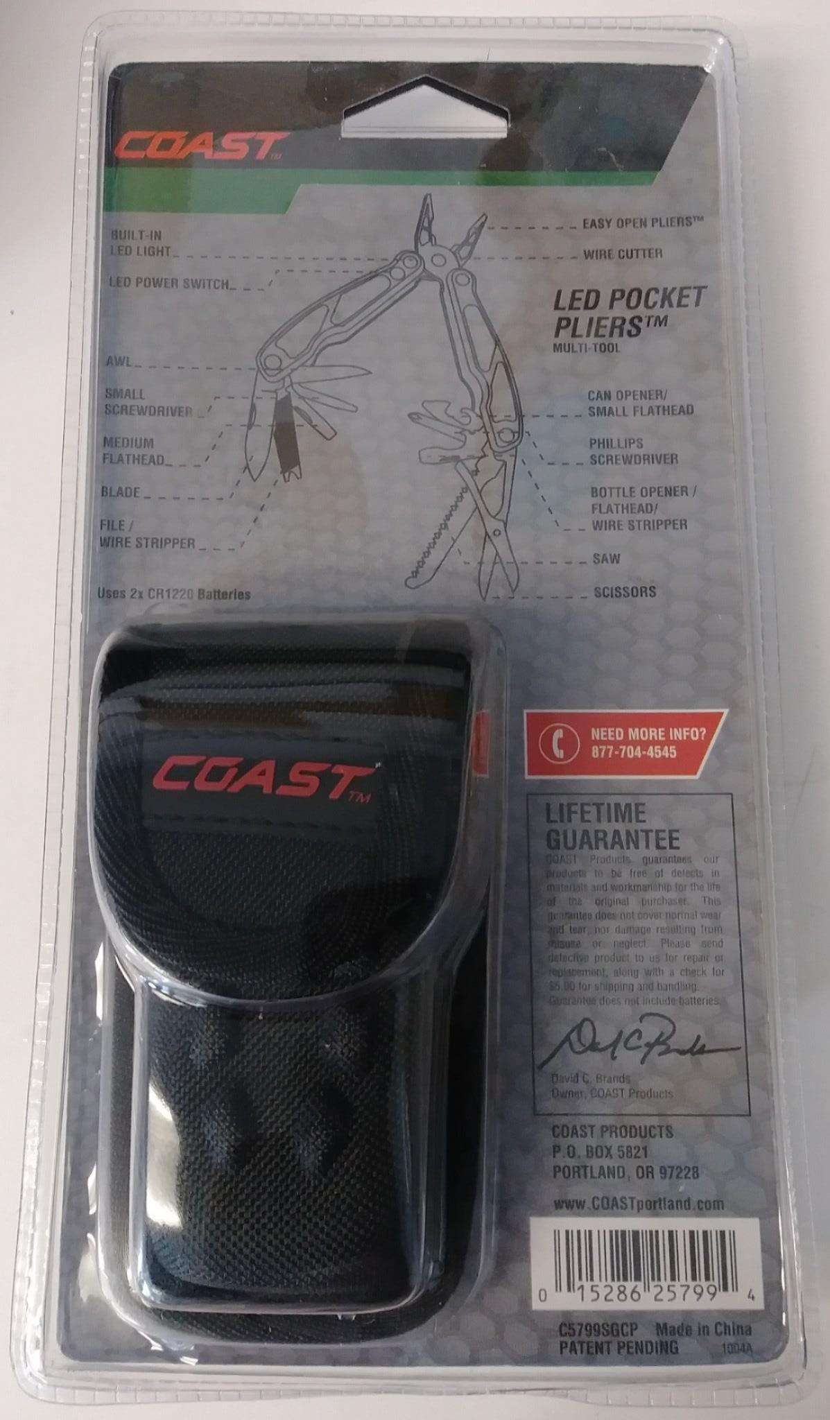 Coast C5799SGCP Outdoor LED Pocket Pliers Multi-Tool