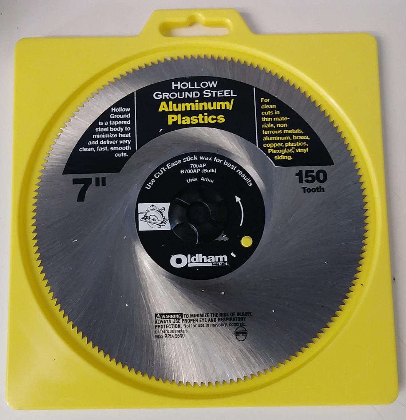 Oldham 700AP 7" x 150 Tooth Steel Saw Blade For Aluminum Plastics