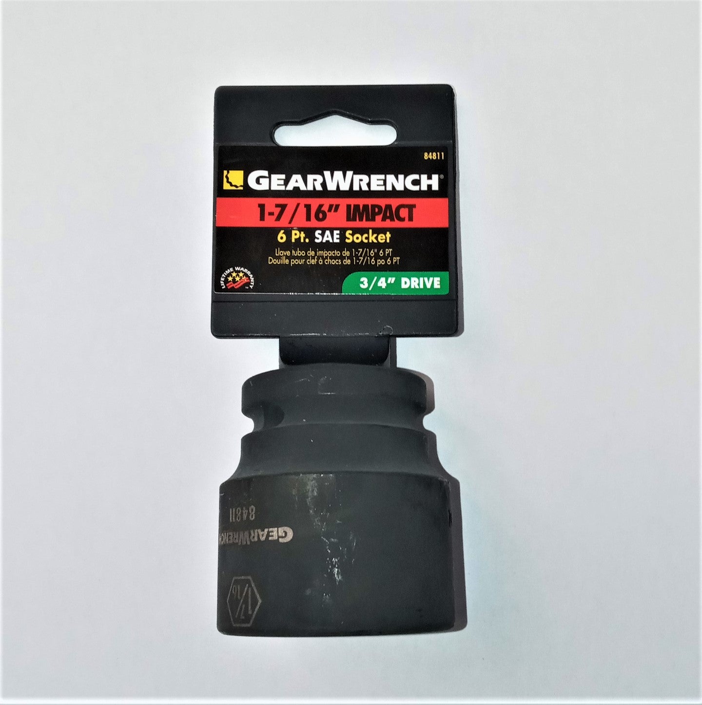 GearWrench 84811 3/4" Drive 1-7/16" 6 Point Standard Impact SAE Socket