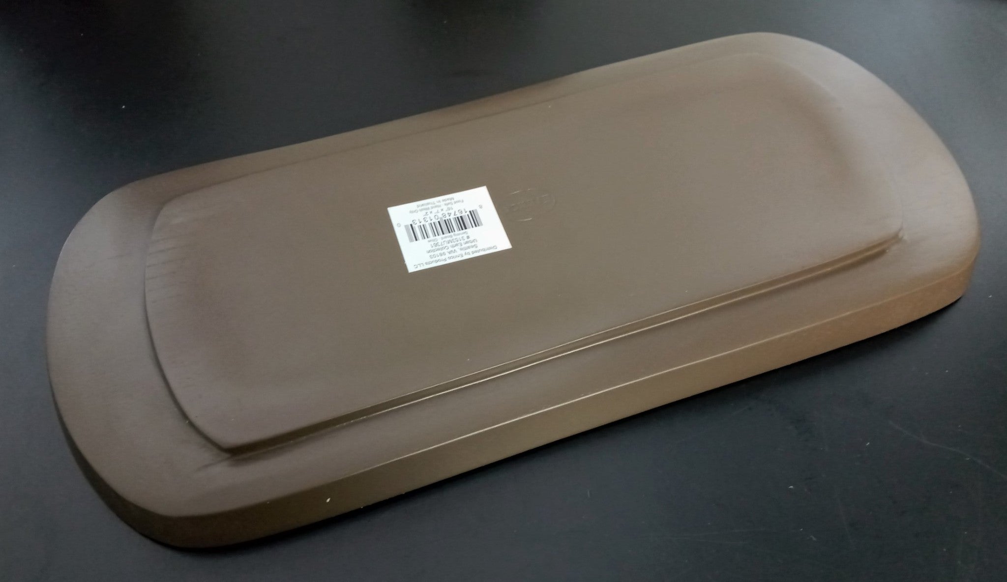 Enrico 3153MU7361 Modern Narrow Platter Serving Tray, Warm Gray & Olive 16x7x2