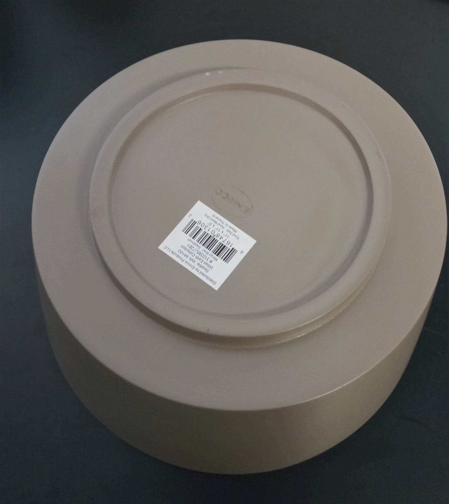Enrico 3103MU7261 Modern Wooden Serving Bowl, Warm Gray & Olive, 11"x11"x5"