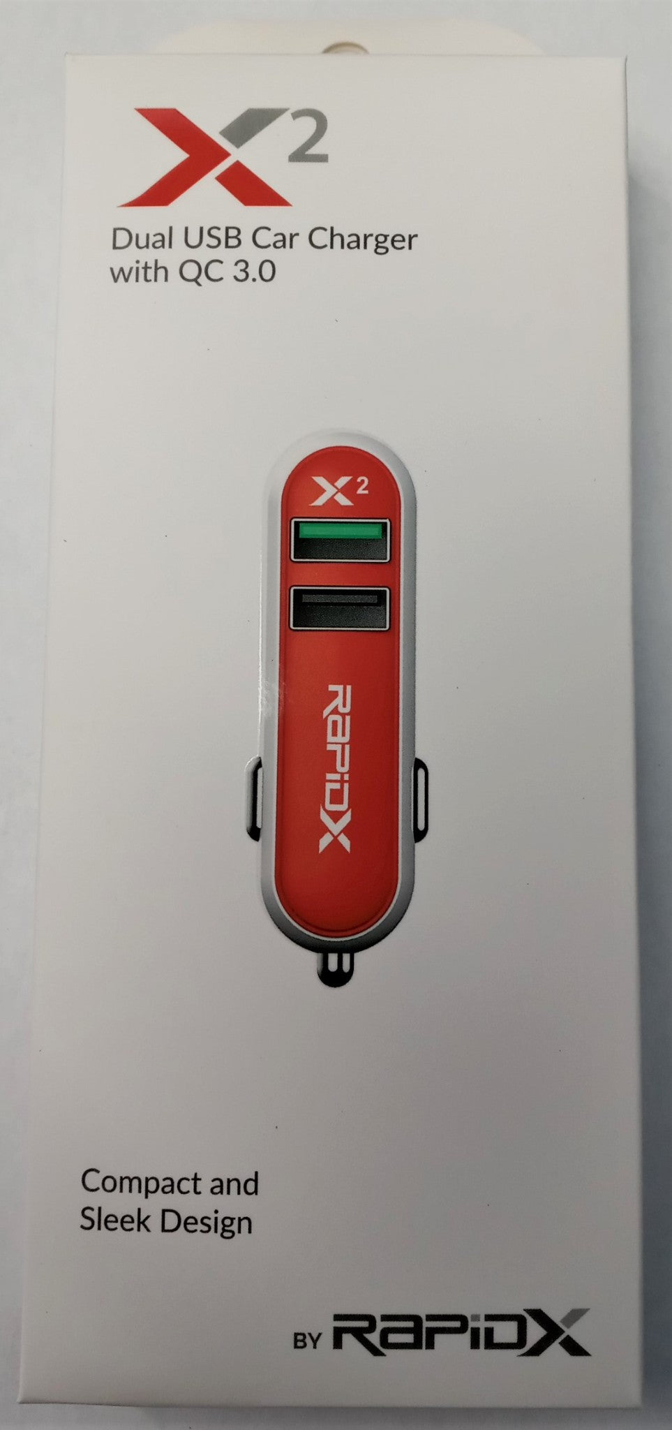 Rapidx RX-X2QCTAN X2 Dual USB Car Charger with QC 3.0