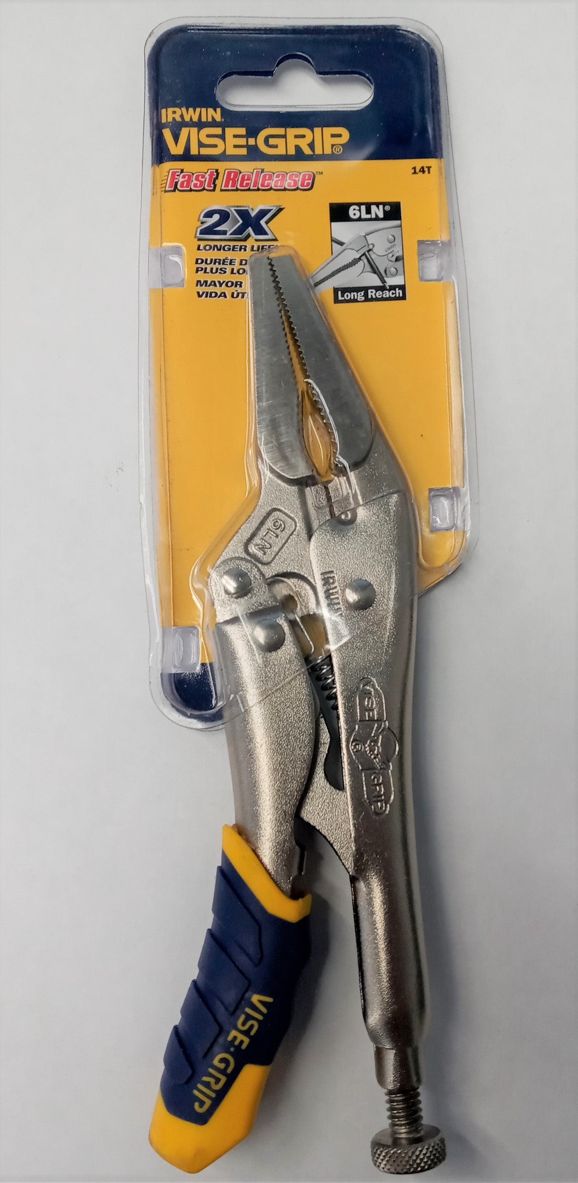 Irwin 14T 6LN 6" Fast Release Long Reach Locking Pliers Blue Handle