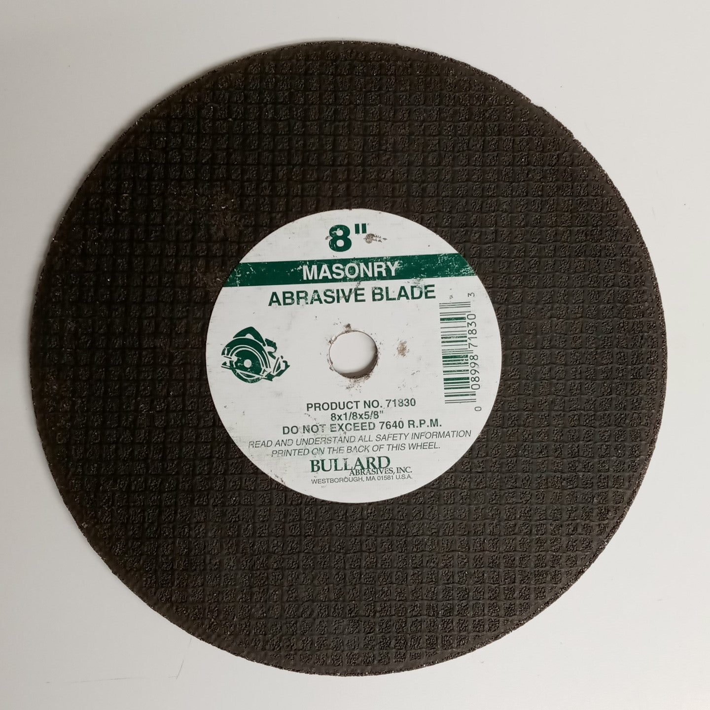 Bullard Abrasive 71830 Masonry 8x1/8x5/8" Cutting Wheels 5pcs