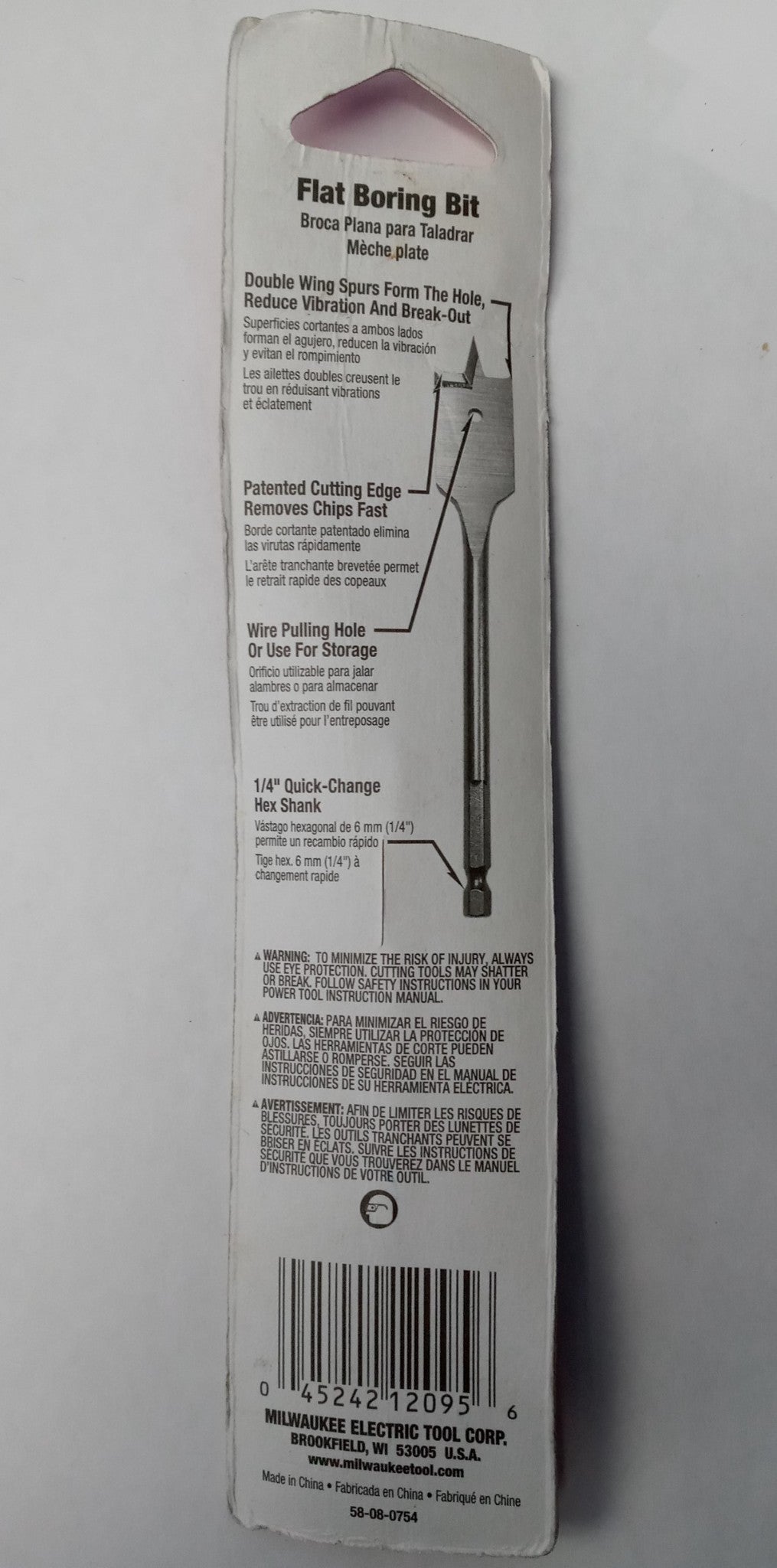 Milwaukee 48-27-0751 Flat 3/4" Wood Boring Bit