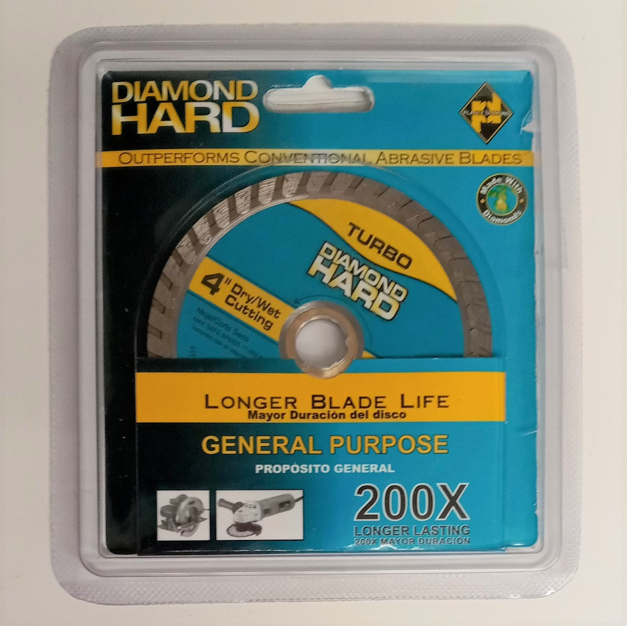 Planet Diamond 4" 200X Turbo Diamond Hard Saw Blade