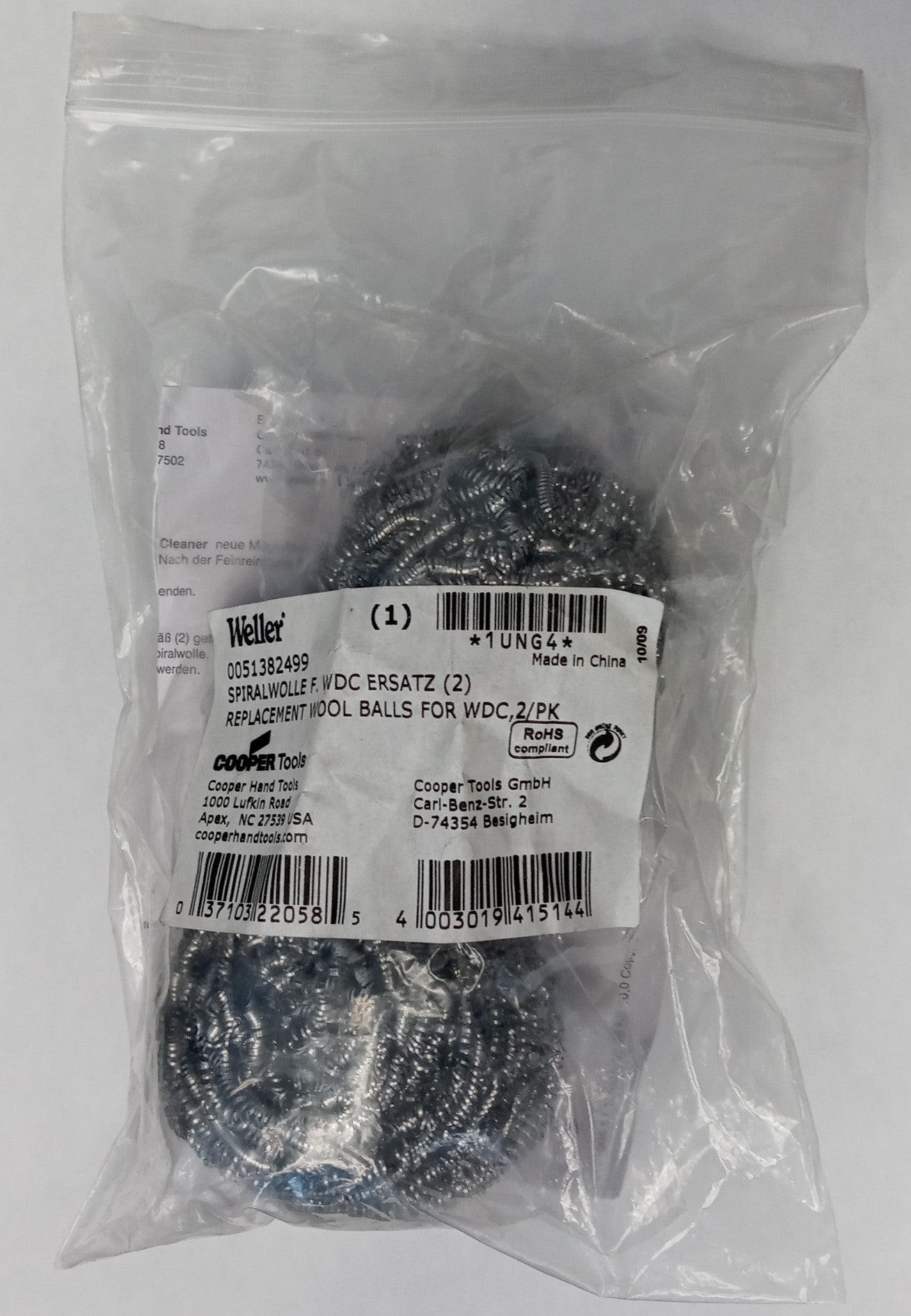 Weller 0051382499 Replacement Metal Wool Balls for WDC
