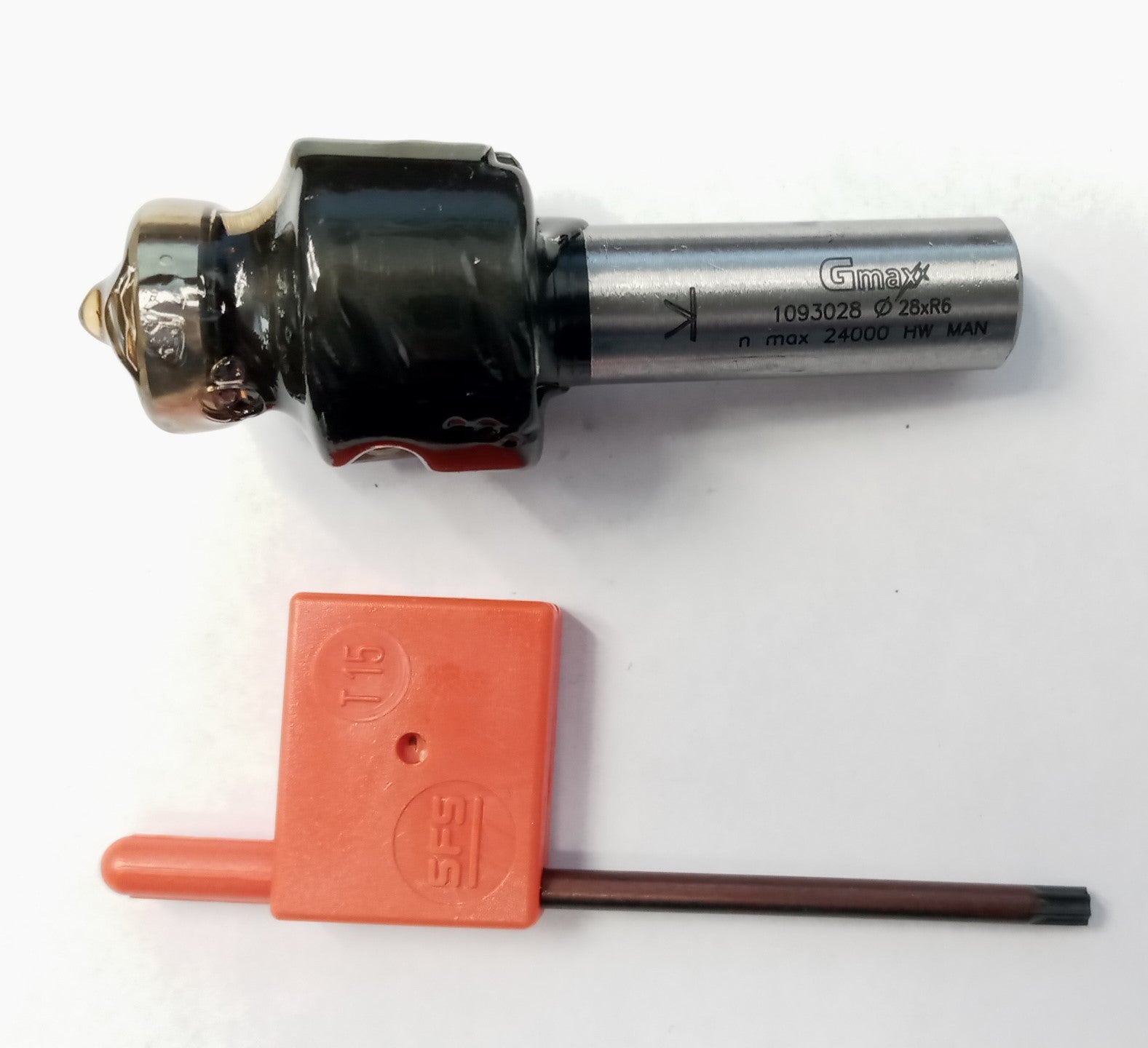 Gmaxx 1093028 Straight Cutting Carbide Router Bit 28mm x R6 1/2" Shank with Inse