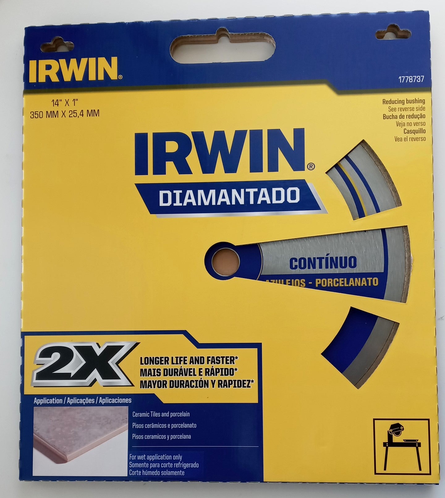 Irwin Diamantado 1778737 14" x 1" Diamond Saw Blade Ceramic Porcelain