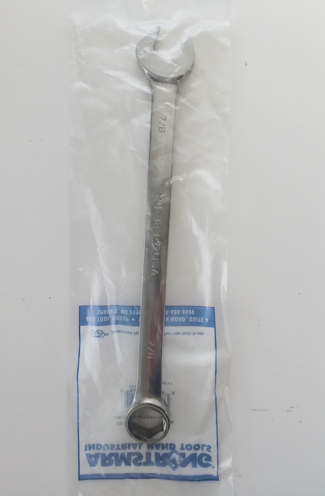 ARMSTRONG 25-328 7/8" COMBINATION WRENCH FULL POLISH 6 POINT USA