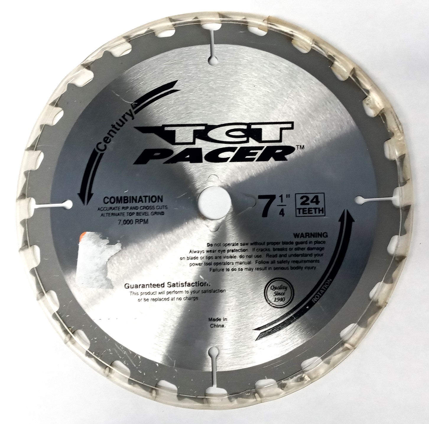 Century 09107 Carbide 7-1/4" 24T Circular Saw Blade
