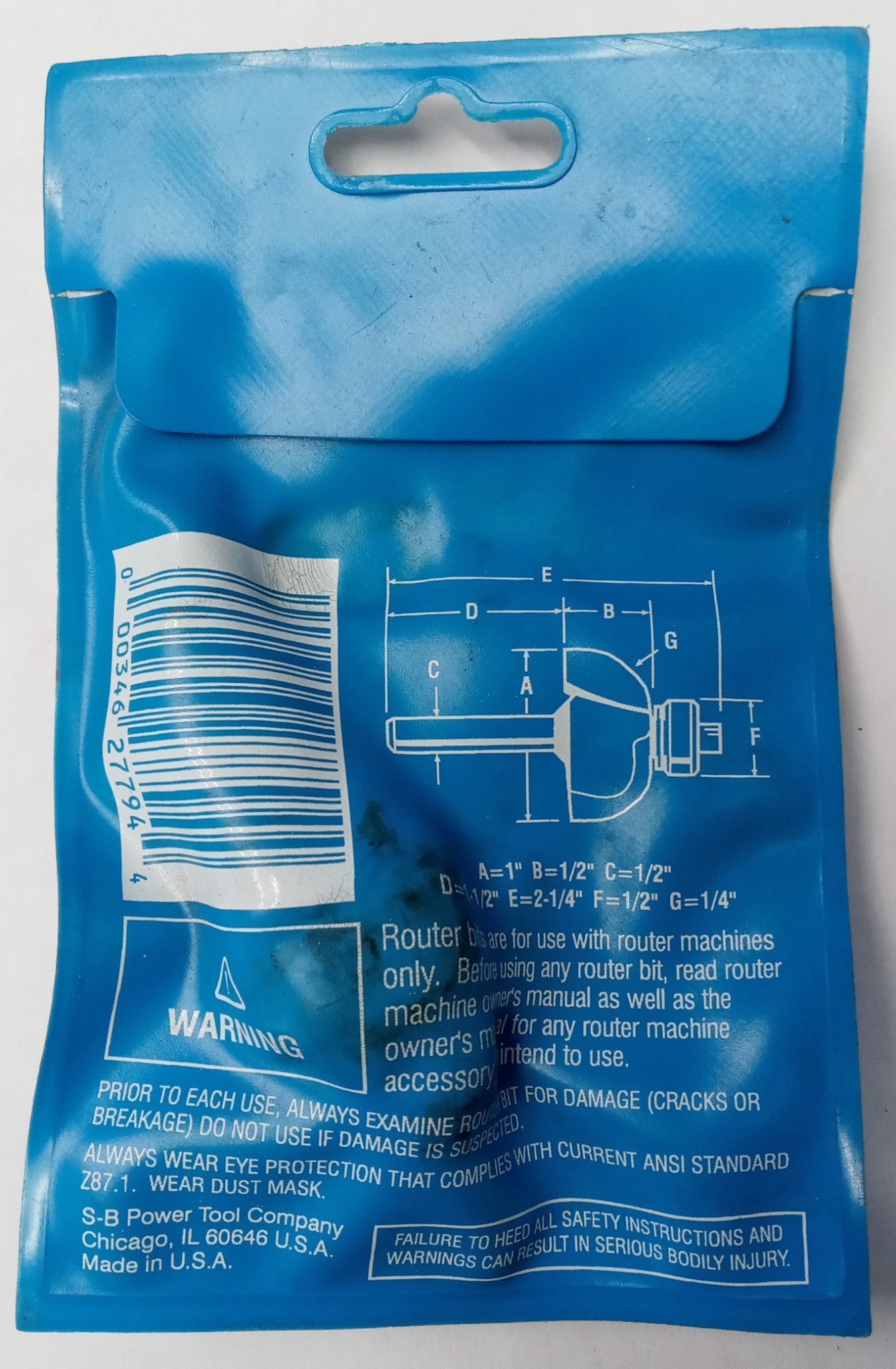 Bosch 84425M 1/4 In. x 1/2 In. Carbide Tipped Cove Bit USA