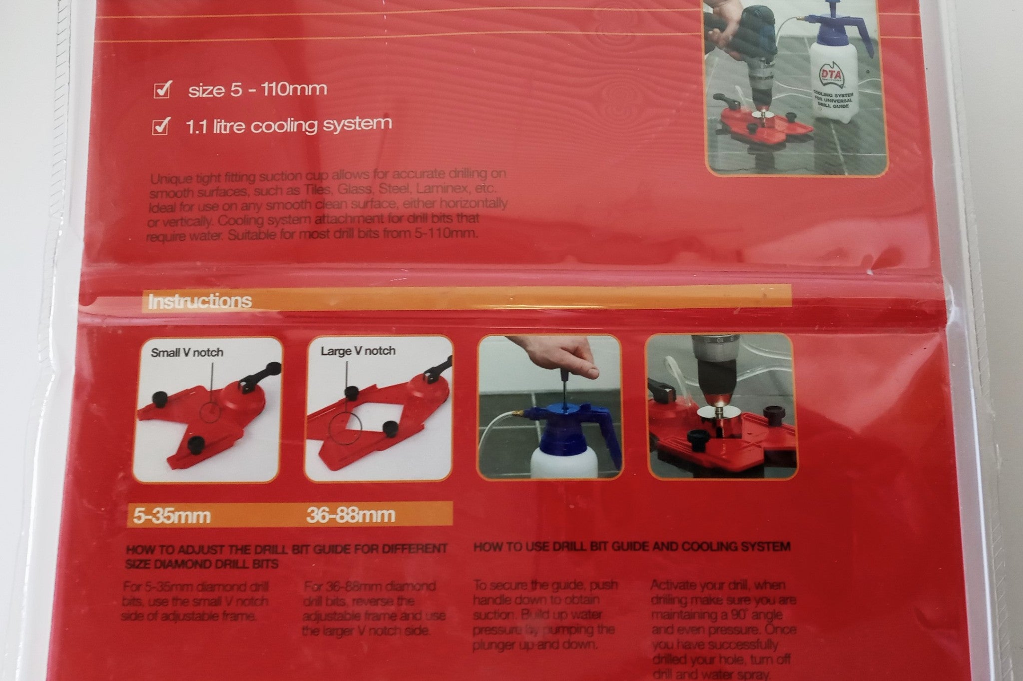 DTA DTASCGW PVC Suction Cup & Guide With Water Supply