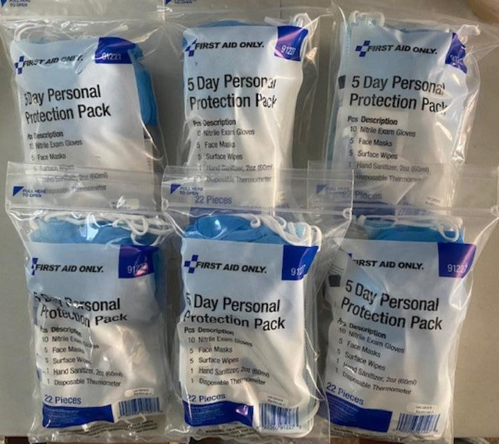 First Aid Only 91227 Five-Day Personal Protection Kit, 6 - 22 Pieces/P