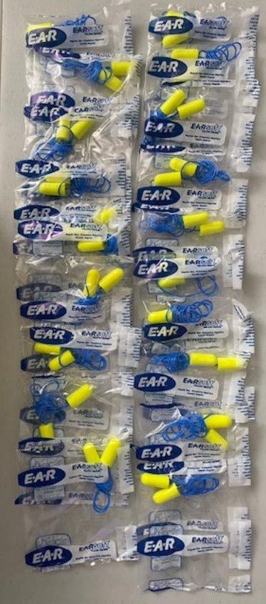 3M 311-1250 E-A-Rsoft Yellow Neons Corded Ear Plugs 20 Pairs USA