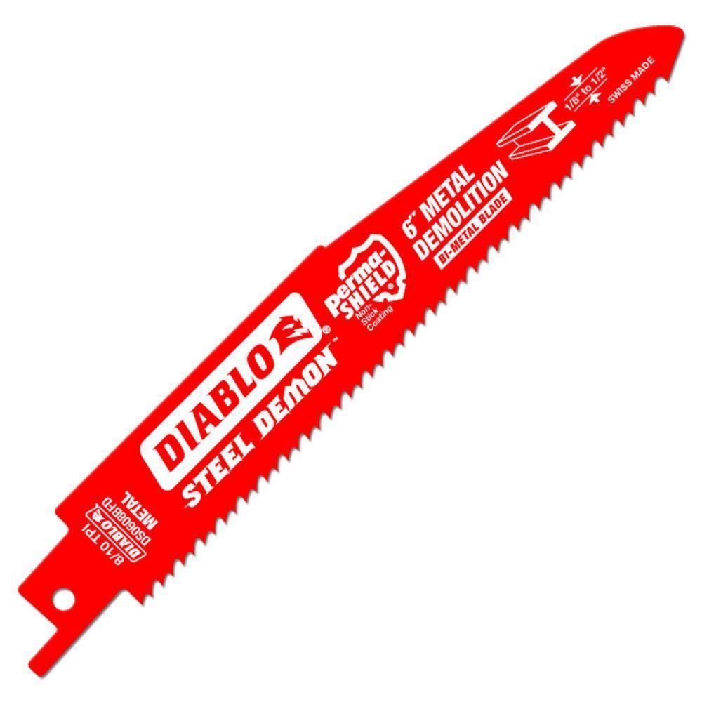 Diablo DS0608BFD5 6" x 8/10 TPI Metal Demolition Reciprocating Saw Blades 5 Pack